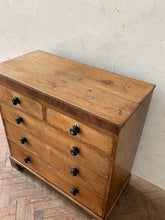 Load image into Gallery viewer, Georgian Oak Chest of Drawers - with mother of pearl inlay on handles.