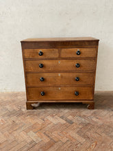 Load image into Gallery viewer, Georgian Oak Chest of Drawers - with mother of pearl inlay on handles.