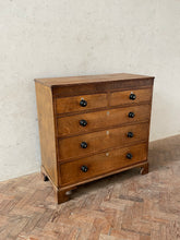 Load image into Gallery viewer, Georgian Oak Chest of Drawers - with mother of pearl inlay on handles.