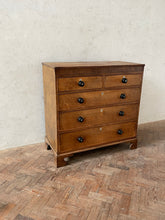 Load image into Gallery viewer, Georgian Oak Chest of Drawers - with mother of pearl inlay on handles.