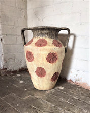 Load image into Gallery viewer, Large Painted Terracotta Urn with Flower Details
