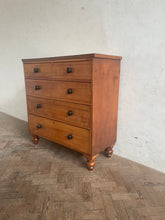 Load image into Gallery viewer, Mahogany Veneered Victorian Pine Chest of Drawers