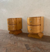 Load image into Gallery viewer, Mid Century Pine Bedside Cabinets