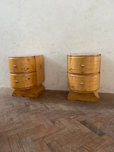 Load image into Gallery viewer, Mid Century Pine Bedside Cabinets