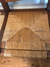 Load image into Gallery viewer, Mid - Century French Oak Sofa / Bench with Rush Seats.