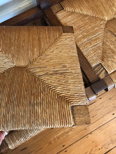 Load image into Gallery viewer, Mid - Century French Oak Sofa / Bench with Rush Seats.