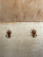 Load image into Gallery viewer, 70s Italian Wheat Sheaf Vintage Wall Sconces - rewired