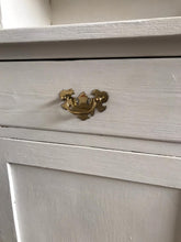 Load image into Gallery viewer, White 1940s Wooden Dresser -sliding glass doors