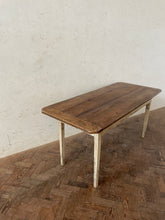 Load image into Gallery viewer, Slim French Farmhouse Table on White Painted Legs