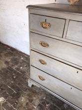 Load image into Gallery viewer, Large Victorian Pale Blue Painted Chest