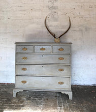 Load image into Gallery viewer, Large Victorian Pale Blue Painted Chest