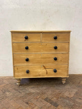 Load image into Gallery viewer, Victorian Pine Chest of Drawers - Black Handles