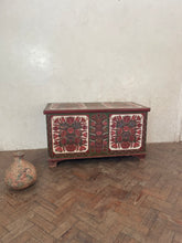 Load image into Gallery viewer, Brown and Green 1956 painted Hungarian Marriage Chest
