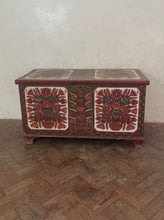 Load image into Gallery viewer, Brown and Green 1956 painted Hungarian Marriage Chest
