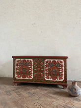 Load image into Gallery viewer, Brown and Green 1956 painted Hungarian Marriage Chest
