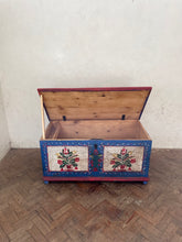 Load image into Gallery viewer, Bright Blue Hungarian Marriage Chest

