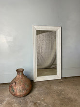 Load image into Gallery viewer, White Wooden Framed Mirror with Floral Engraving
