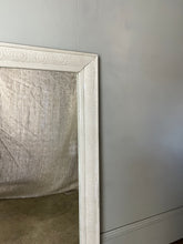 Load image into Gallery viewer, White Wooden Framed Mirror with Floral Engraving
