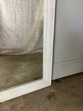 Load image into Gallery viewer, White Wooden Framed Mirror with Floral Engraving
