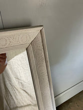 Load image into Gallery viewer, White Wooden Framed Mirror with Floral Engraving
