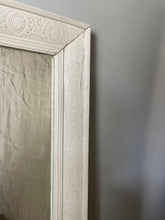 Load image into Gallery viewer, White Wooden Framed Mirror with Floral Engraving
