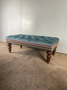 Velvet Button - topped Footstool