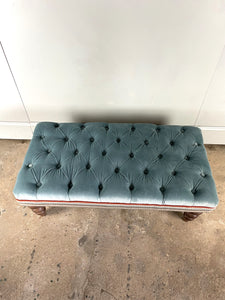 Velvet Button - topped Footstool