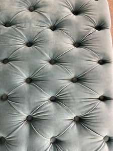 Velvet Button - topped Footstool