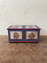 Load image into Gallery viewer, Bright Blue Hungarian Marriage Chest
