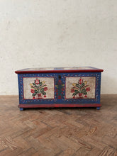 Load image into Gallery viewer, Bright Blue Hungarian Marriage Chest
