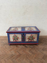 Load image into Gallery viewer, Bright Blue Hungarian Marriage Chest
