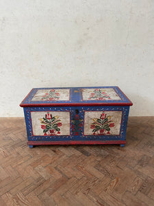 Bright Blue Hungarian Marriage Chest