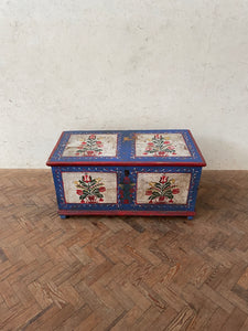 Bright Blue Hungarian Marriage Chest