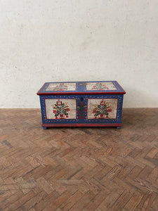 Bright Blue Hungarian Marriage Chest