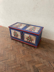 Bright Blue Hungarian Marriage Chest