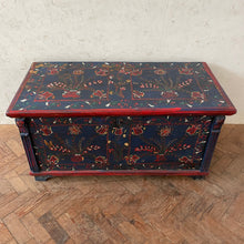 Load image into Gallery viewer, Navy Painted Hungarian Marriage Chest
