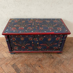 Navy Painted Hungarian Marriage Chest