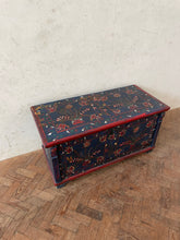 Load image into Gallery viewer, Navy Painted Hungarian Marriage Chest
