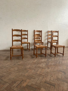 Set of Six Vintage Rush Seated Chairs *ON HOLD*