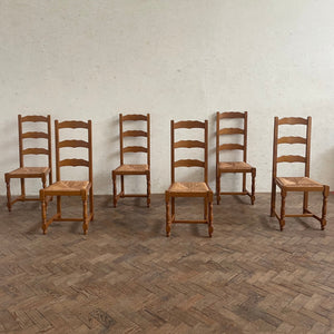 Set of Six Vintage Rush Seated Chairs *ON HOLD*