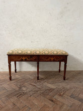 Load image into Gallery viewer, An Edwardian rosewood and inlaid duet stool
