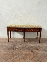 Load image into Gallery viewer, An Edwardian rosewood and inlaid duet stool
