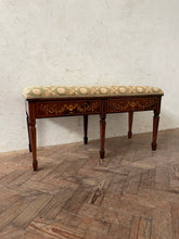 Load image into Gallery viewer, An Edwardian rosewood and inlaid duet stool
