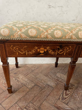 Load image into Gallery viewer, An Edwardian rosewood and inlaid duet stool
