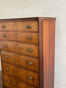 19th Century Dutch Walnut Tallboy Chest of Drawers