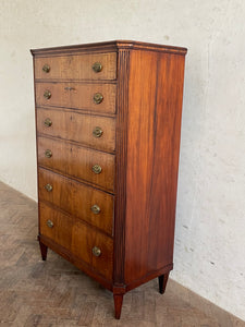 19th Century Dutch Walnut Tallboy Chest of Drawers