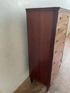 19th Century Dutch Walnut Tallboy Chest of Drawers