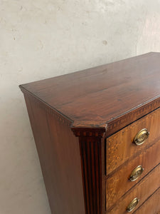 19th Century Dutch Walnut Tallboy Chest of Drawers