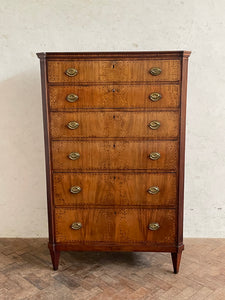 19th Century Dutch Walnut Tallboy Chest of Drawers