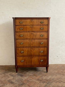 19th Century Dutch Walnut Tallboy Chest of Drawers